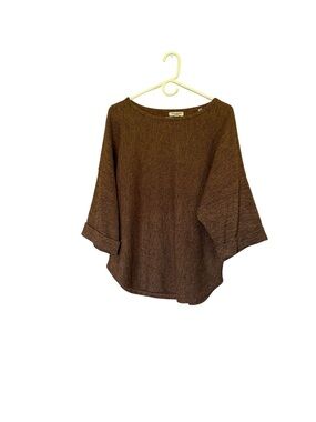 Max Studio Brown Knit Boxy Sweater